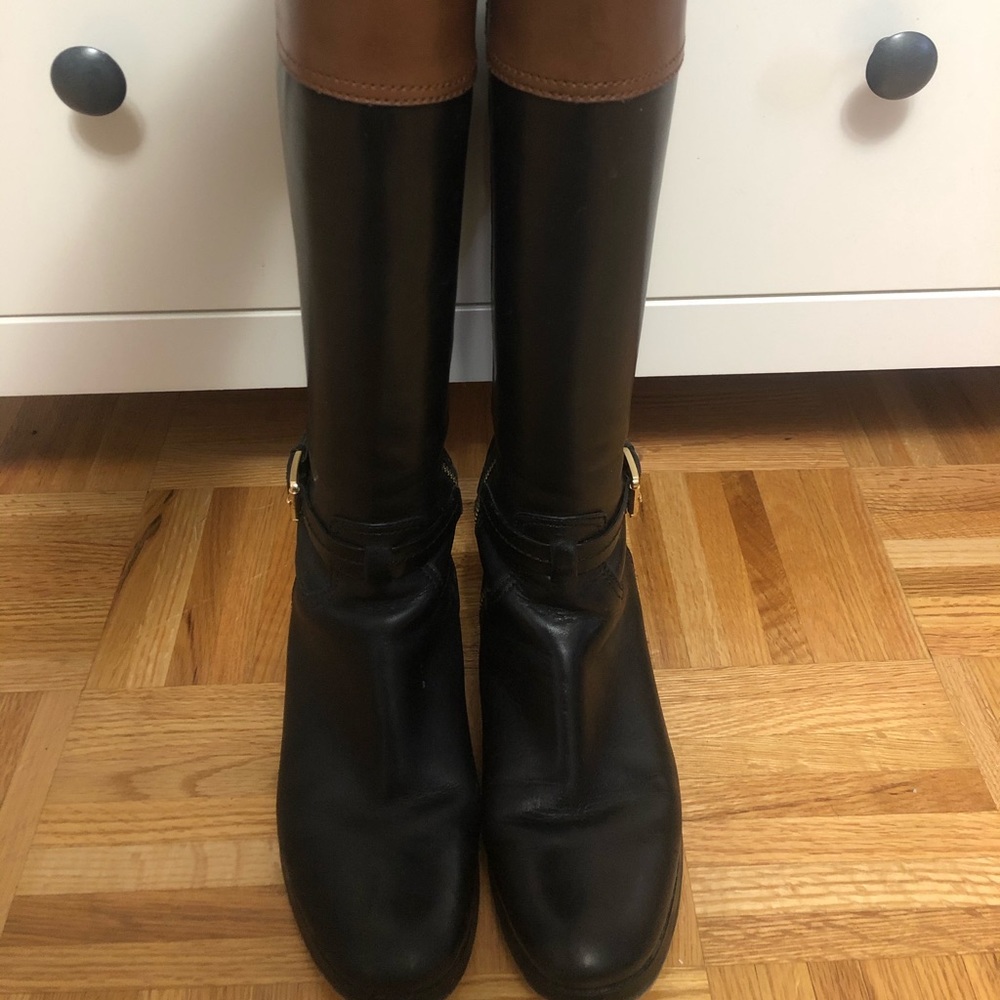 Michael Kors Riding Leather Boots - Picture 3 of 4